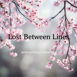 A beautiful and serene digital artwork featuring an enchanting cherry blossom background, with delicate pink blossoms gently cascading throughout the scene