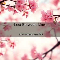 A stunning digital artwork featuring a cherry blossom background, with vibrant pink blossoms set against a soft, dreamy backdrop