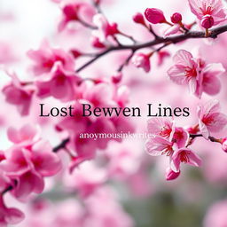 A stunning digital artwork featuring a cherry blossom background, with vibrant pink blossoms set against a soft, dreamy backdrop