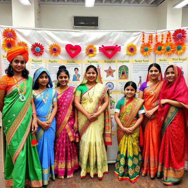 A vibrant display of different Indian traditions and costumes, showcasing a variety of regional attire