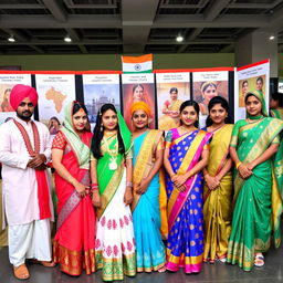 A vibrant display of different Indian traditions and costumes, showcasing a variety of regional attire