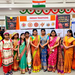 A vibrant display of different Indian traditions and costumes, showcasing a variety of regional attire