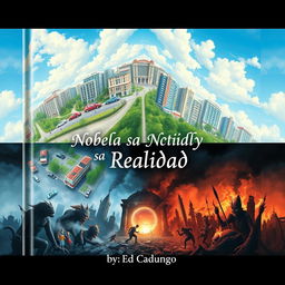 A visually striking book cover featuring a mirrored parallel city