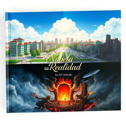 A visually striking book cover featuring a mirrored parallel city