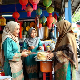 A vibrant scene at a roti canai stall (Warung Roti Canai) run by siblings (adik beradik)