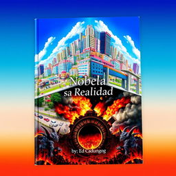 A visually striking book cover depicting a mirrored parallel city