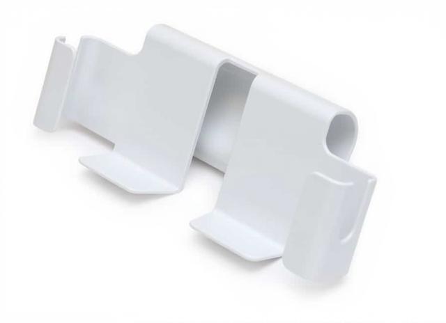 A sleek, modern white device holder designed for phones