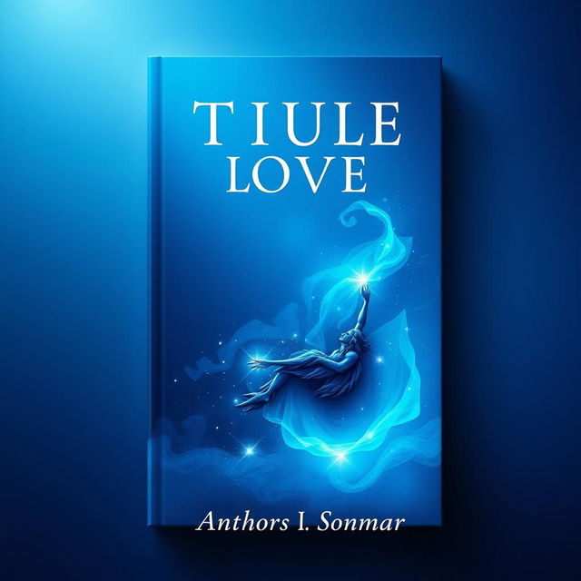 A visually stunning book cover design featuring a predominantly blue color palette
