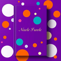A book cover design featuring a rich violet background adorned with an artistic pattern of vibrant, contrasting colored dots scattered across the surface