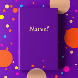 A book cover design featuring a rich violet background adorned with an artistic pattern of vibrant, contrasting colored dots scattered across the surface