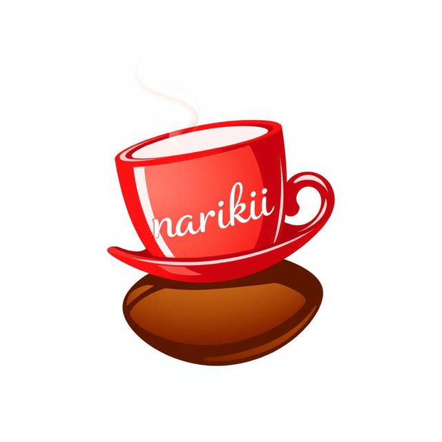 A logo featuring a slanted red coffee cup with the word 'mankafi' elegantly written on it