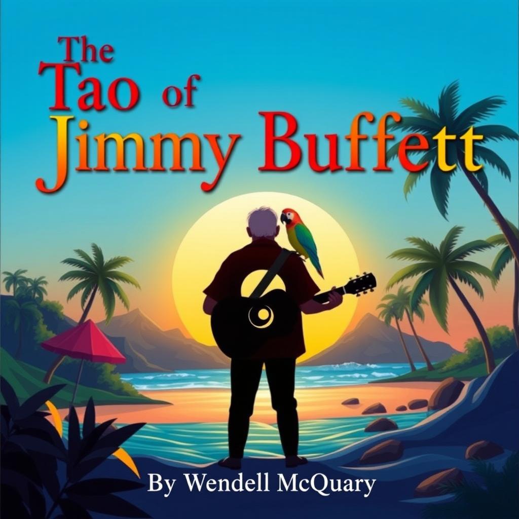 An illustrated cover for 'The Tao of Jimmy Buffett' featuring the title in bold and artistic font at the top left corner