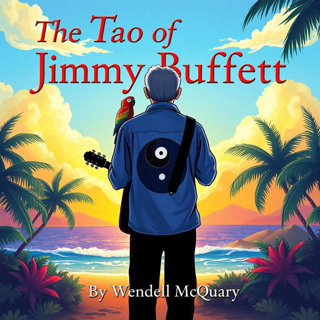 An illustrated cover for 'The Tao of Jimmy Buffett' featuring the title in bold and artistic font at the top left corner