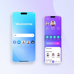 A sleek and modern app user interface design featuring vibrant colors and intuitive navigation