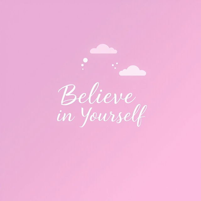 A minimalist quote design featuring the inspirational words 'Believe in Yourself', elegantly written in a modern calligraphy font