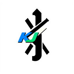 A striking and modern logo featuring the letters 'KJ' prominently