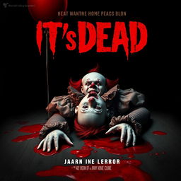 Create a horror movie cover for a film titled 'IT's DEAD'