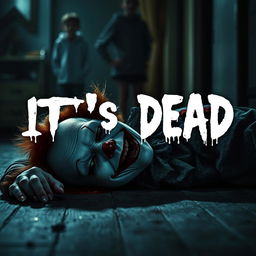 A gripping horror movie cover for a film titled 'IT's DEAD'