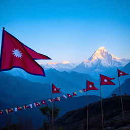 A breathtaking background photo featuring the majestic mountains of Nepal, with prominent Everest peaks and serene landscapes