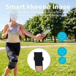 A smart knee brace that is easy to use, designed for maximum comfort and adaptability to fit any knee size