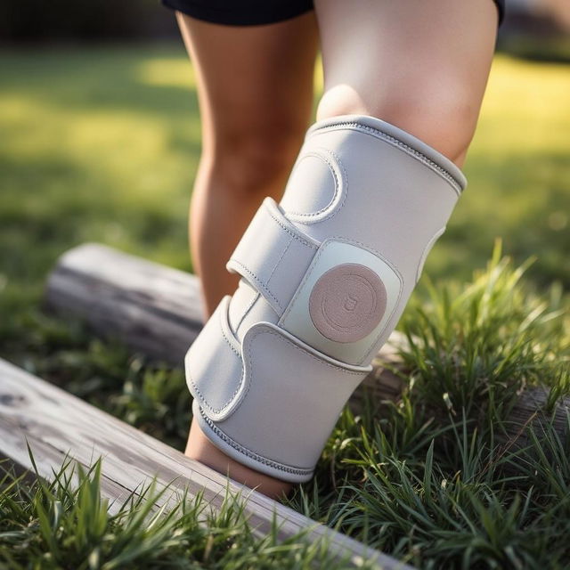 A practical and uncomplicated knee brace, designed to be adaptable and flexible