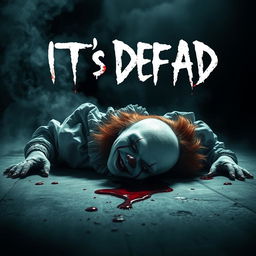 A chilling movie cover for a horror film titled 'IT's DEAD'