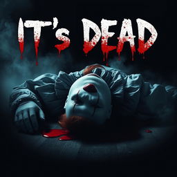 A chilling movie cover for a horror film titled 'IT's DEAD'