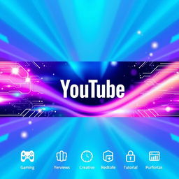 A vibrant and engaging YouTube banner that showcases a captivating theme of technology and creativity