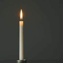 A tall candle before it is lit, which burns down to become shorter as it is used over time.