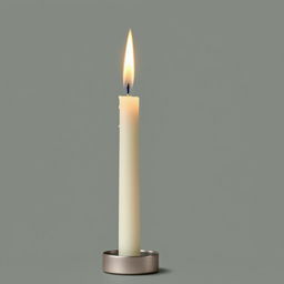 A tall candle before it is lit, which burns down to become shorter as it is used over time.