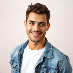 A portrait of a handsome man, exuding charisma and warmth