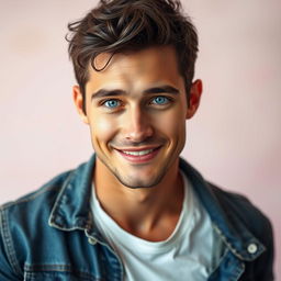 A portrait of a handsome man, exuding charisma and warmth