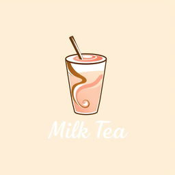 A sleek and modern logo design for a milk tea brand
