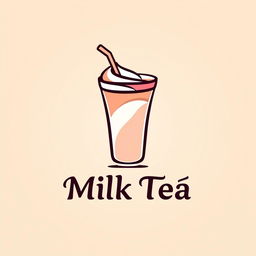 A sleek and modern logo design for a milk tea brand