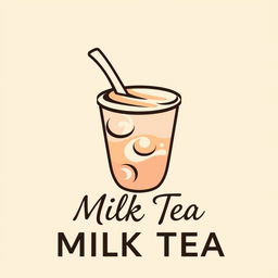 A sleek and modern logo design for a milk tea brand