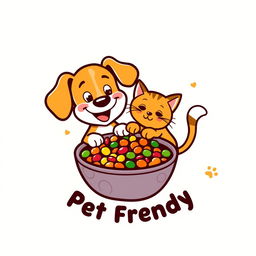A delightful and eye-catching logo design for a pet-friendly food brand