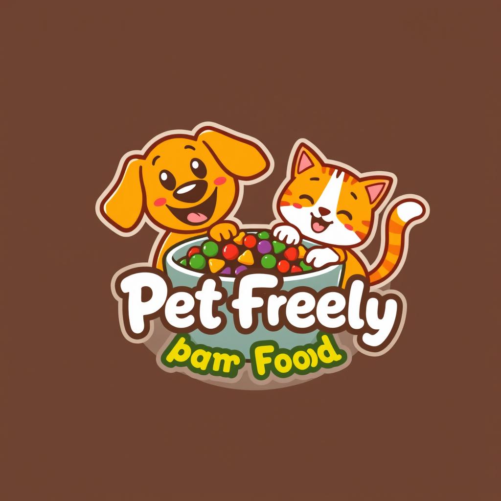 A delightful and eye-catching logo design for a pet-friendly food brand