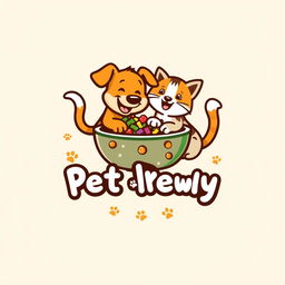 A delightful and eye-catching logo design for a pet-friendly food brand