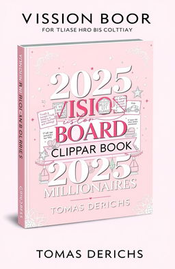 A captivating book cover design for the Kindle edition titled '2025 VISION BOARD CLIPART BOOK FOR FUTURE MILLIONAIRES' by author 'TOMAS DERICHS'