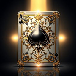 A stunningly detailed and artistic illustration of a playing card, specifically the Ace of Spades