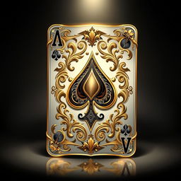 A stunningly detailed and artistic illustration of a playing card, specifically the Ace of Spades