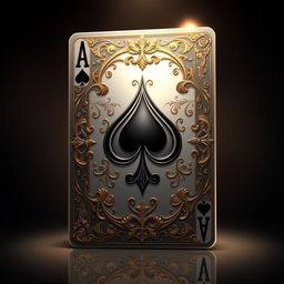 A stunningly detailed and artistic illustration of a playing card, specifically the Ace of Spades