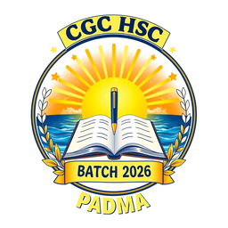 A vibrant school badge design featuring the header 'CGC HSC' at the top