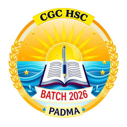 A vibrant school badge design featuring the header 'CGC HSC' at the top