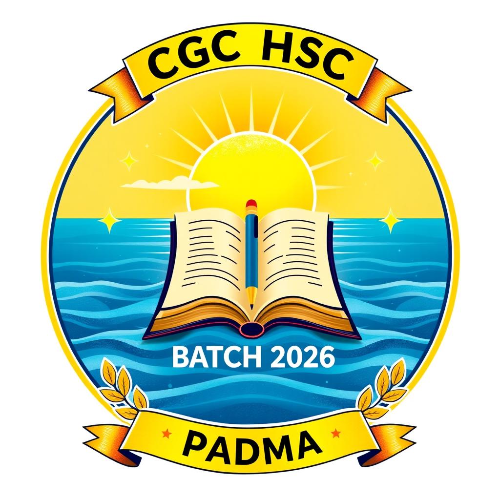A vibrant school badge design featuring the header 'CGC HSC' at the top