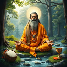 A majestic depiction of Gorakhnath, the revered yogi and founder of the Nath tradition