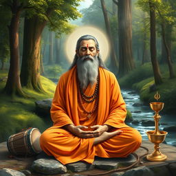 A majestic depiction of Gorakhnath, the revered yogi and founder of the Nath tradition