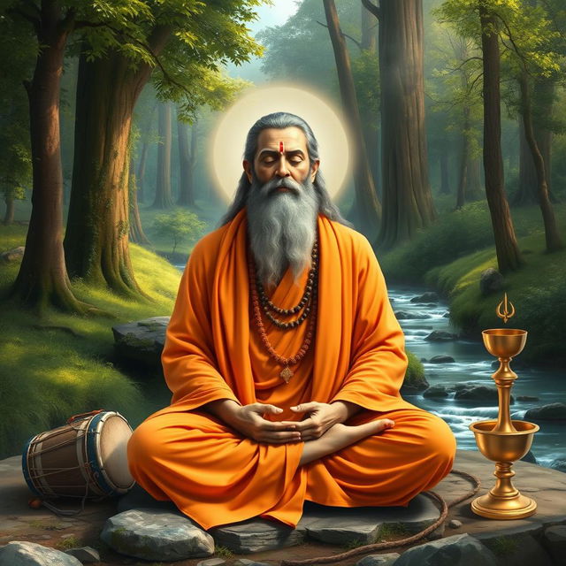 A majestic depiction of Gorakhnath, the revered yogi and founder of the Nath tradition