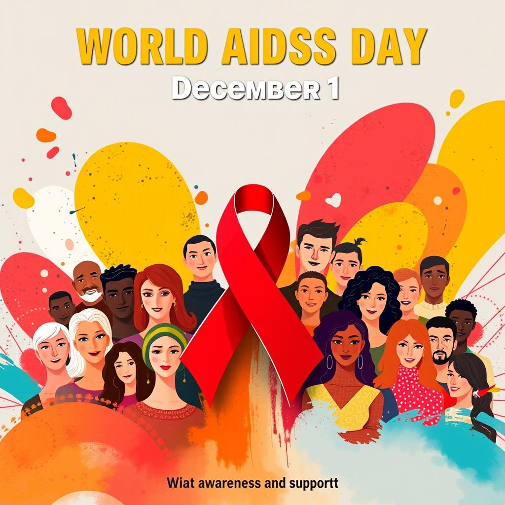 A vibrant and informative poster for World AIDS Day on December 1st