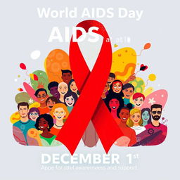 A vibrant and informative poster for World AIDS Day on December 1st